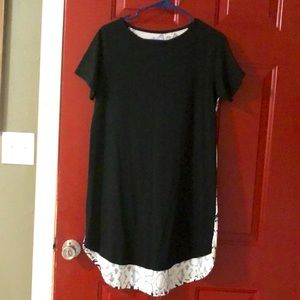 Black and python print dress.